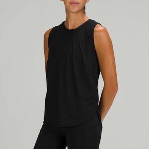 Lululemon - Black High Neck Split Hem Run Tank